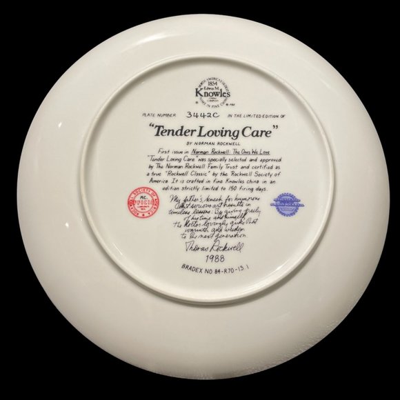 Vintage Knowles Collector Plate "Tender Loving Care" by Norman Rockwell - Picture 2 of 3